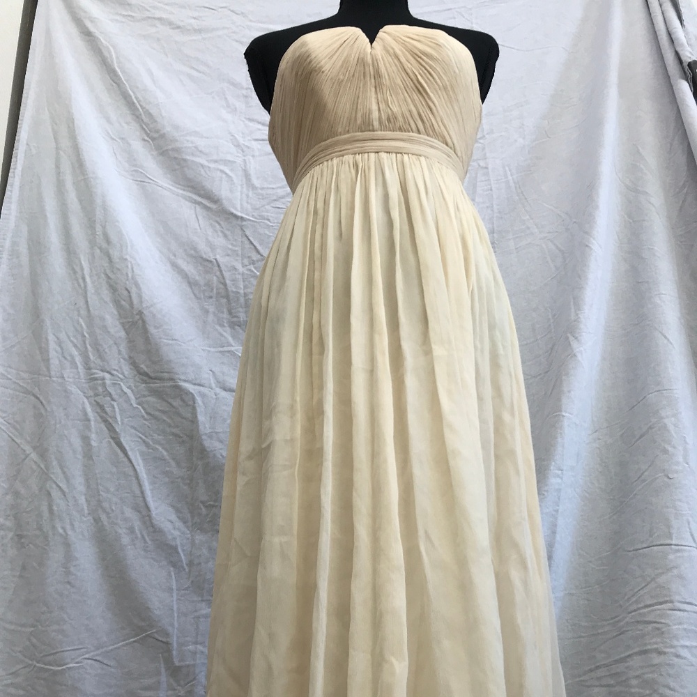 00P J. Crew Ivory V Neck Strapless Wedding Dress - Picture 3 of 6